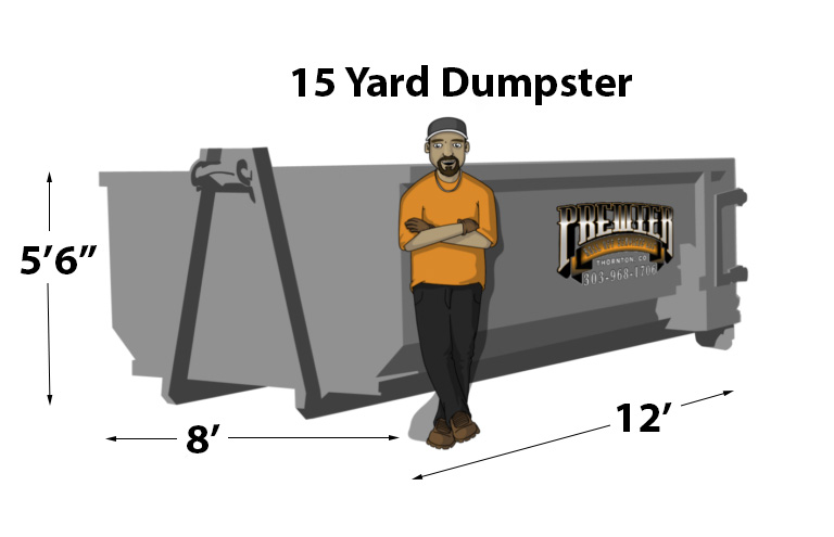 15-yard dumpster rental in Thornton. 